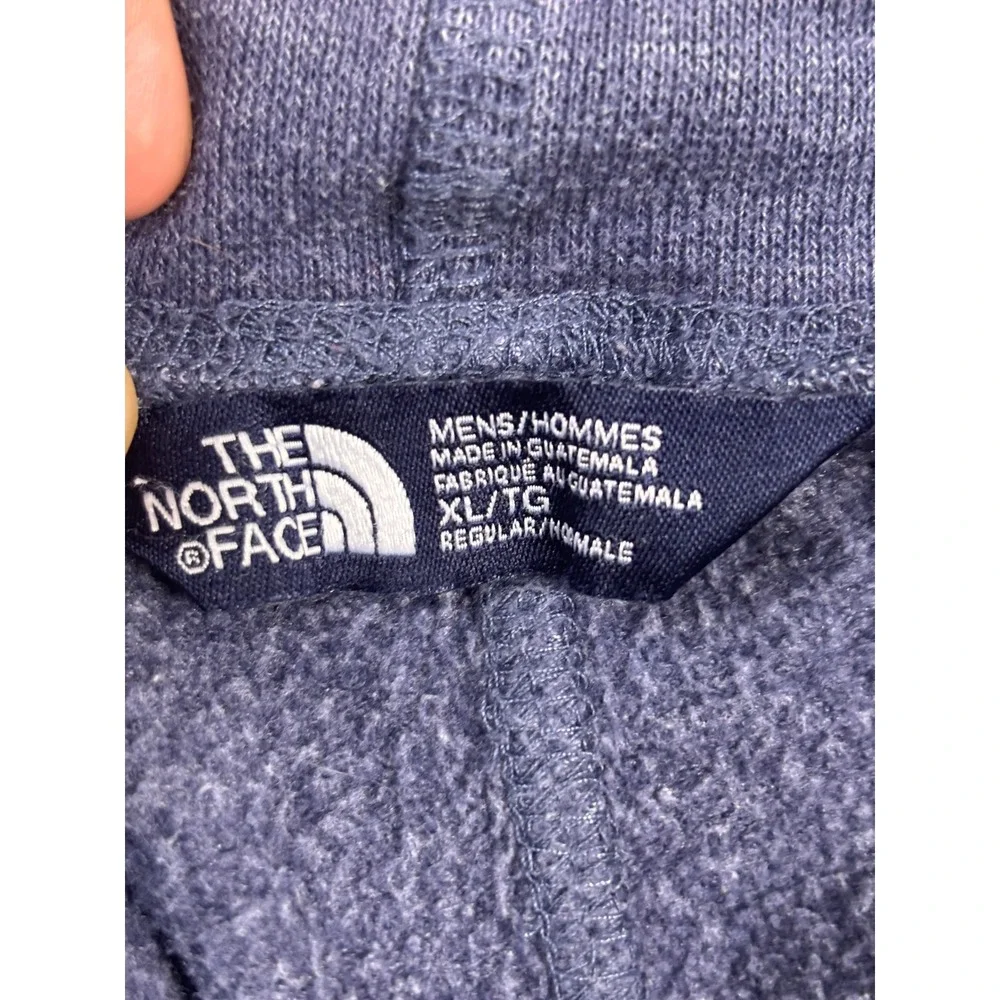 The North Face Mens XL Blue Fleece Shorts Red Logo Drawstring Pockets